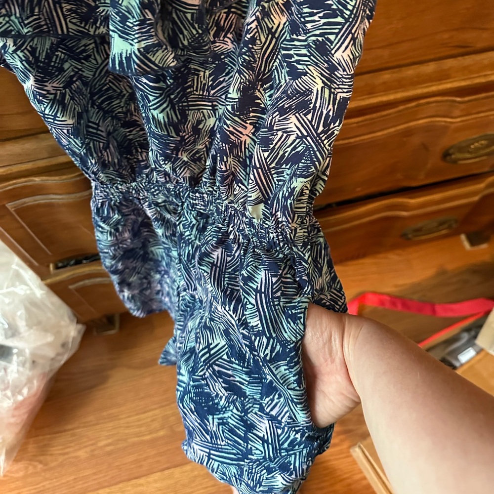 Blue Patterned Romper - Picture 7 of 10